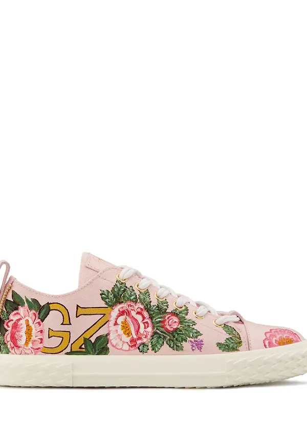 Giuseppe Zanotti blommiga låga sneakers - Rosa