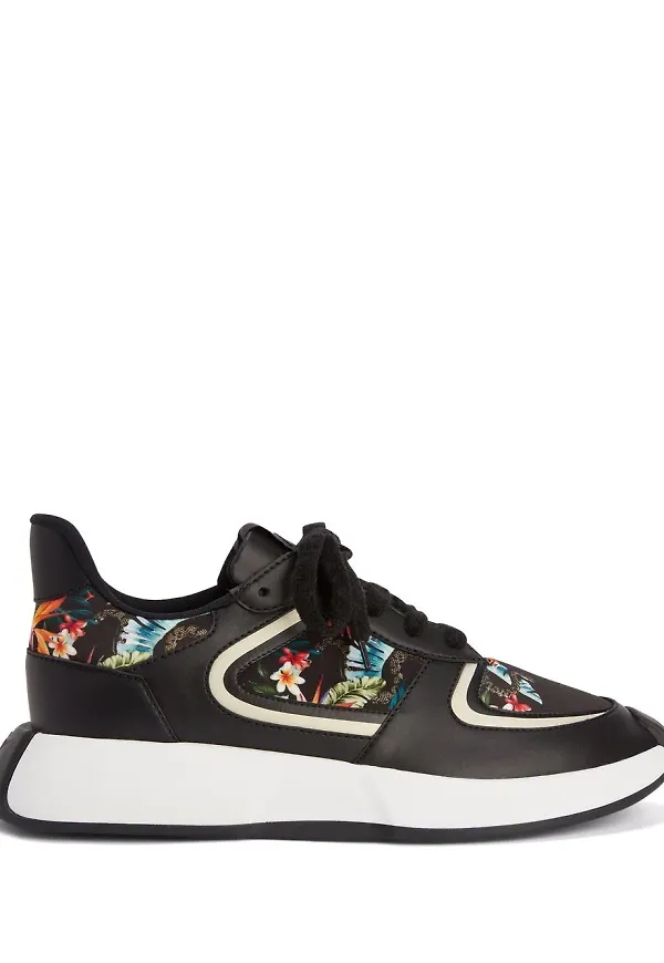 Giuseppe Zanotti blommiga sneakers - Svart