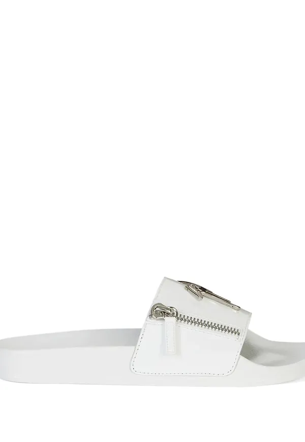Giuseppe Zanotti Brett tofflor med dragkedja - Vit