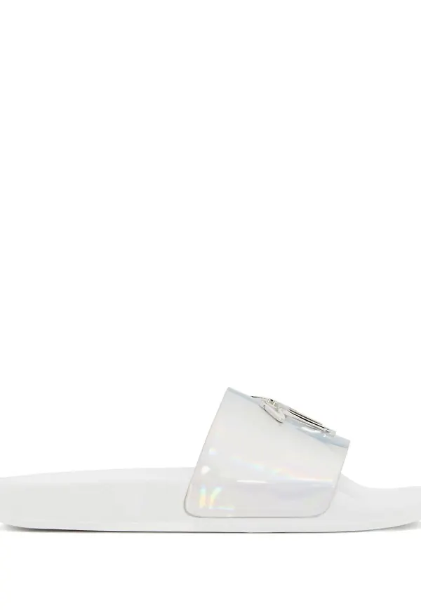 Giuseppe Zanotti Brett tofflor med holografisk effekt - Vit
