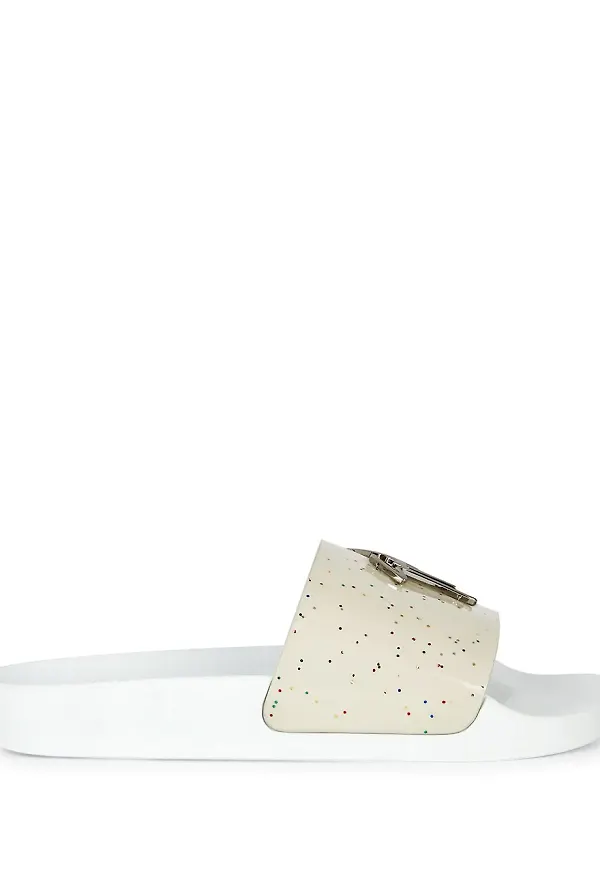 Giuseppe Zanotti Brett tofflor med logotyp - Vit