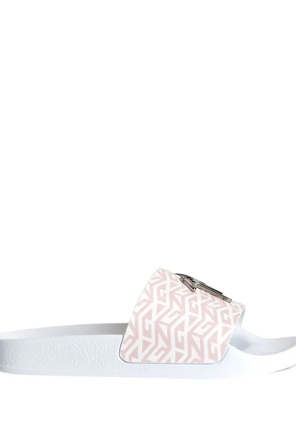 Giuseppe Zanotti Brett tofflor med monogram - Vit