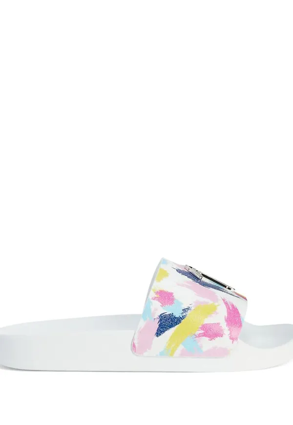 Giuseppe Zanotti Brett tofflor med penseldrag - Vit