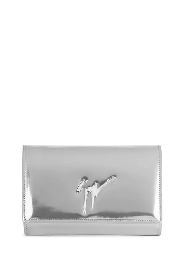 Giuseppe Zanotti Cleopatra glansig kuvertväska - Silverfärgad