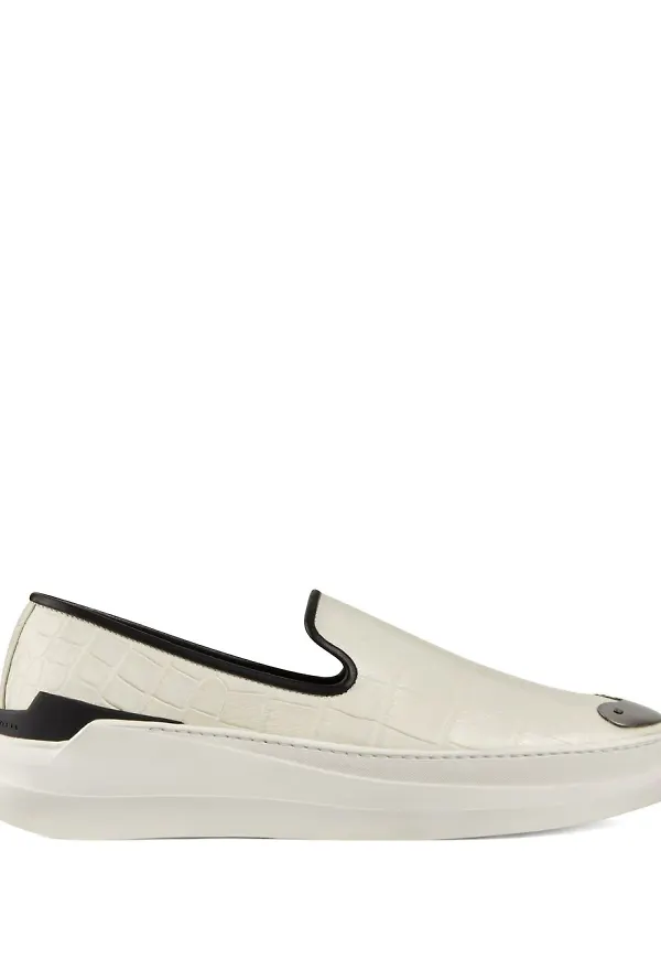 Giuseppe Zanotti Conley krokodilpräglade loafers - Vit