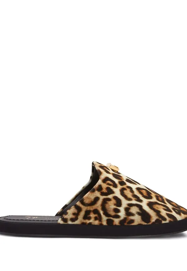 Giuseppe Zanotti Domitille leopardmönstrade tofflor - Brun
