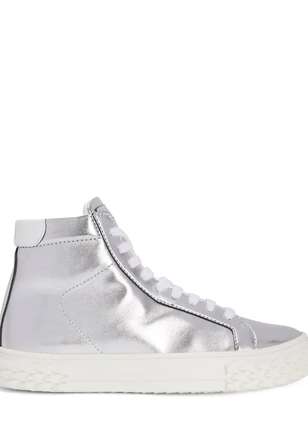 Giuseppe Zanotti Ecoblabber höga sneakers - Silverfärgad