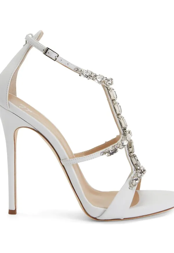 Giuseppe Zanotti Elba klackskor med strass - Vit