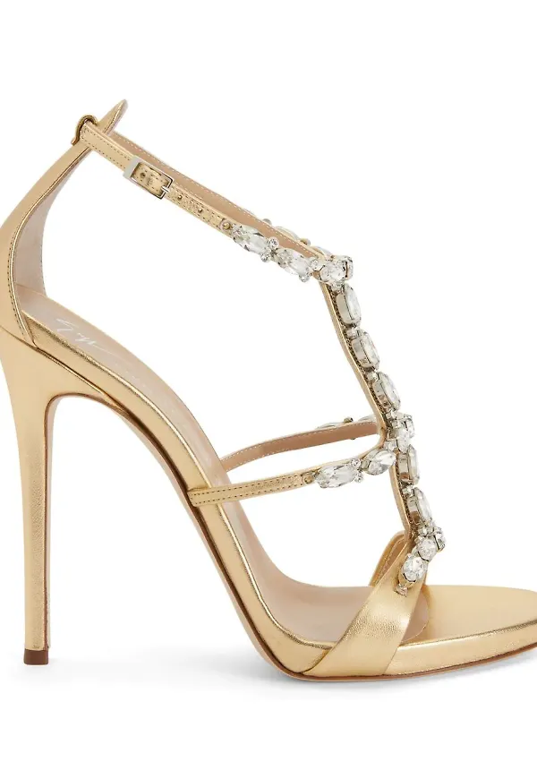 Giuseppe Zanotti Elba strassprydda sandaler - Guldfärgad