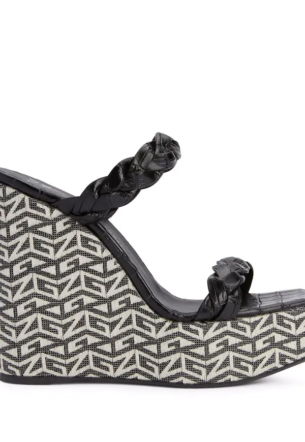 Giuseppe Zanotti Eudenia kilklackssandaler med monogram - Svart
