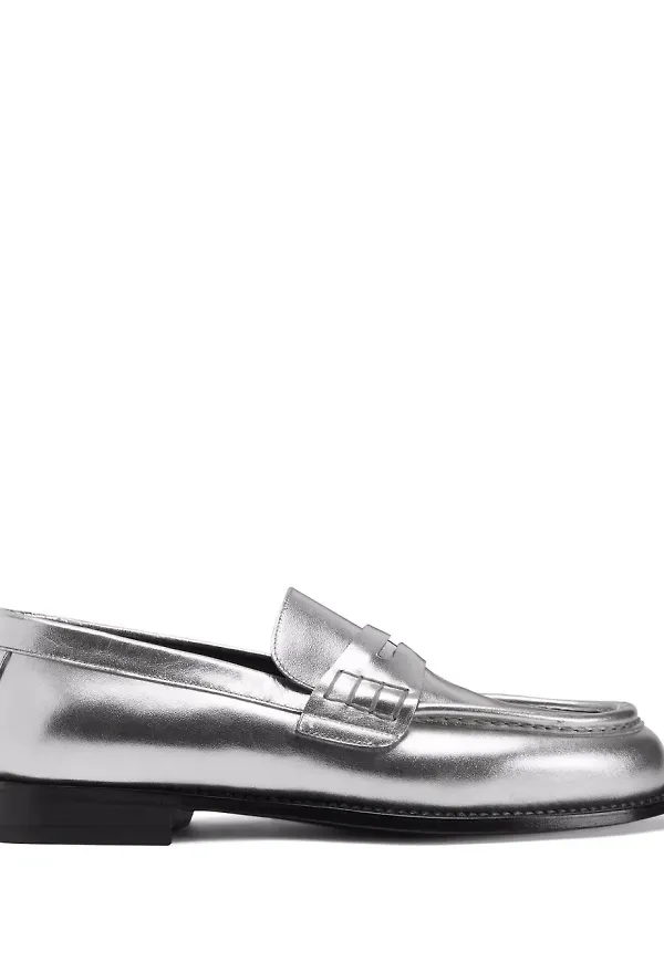 Giuseppe Zanotti Euro läderloafers - Grå