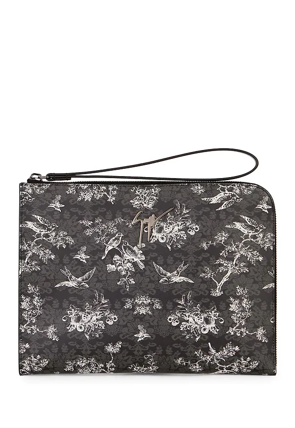 Giuseppe Zanotti Fabian blommig clutch - Svart