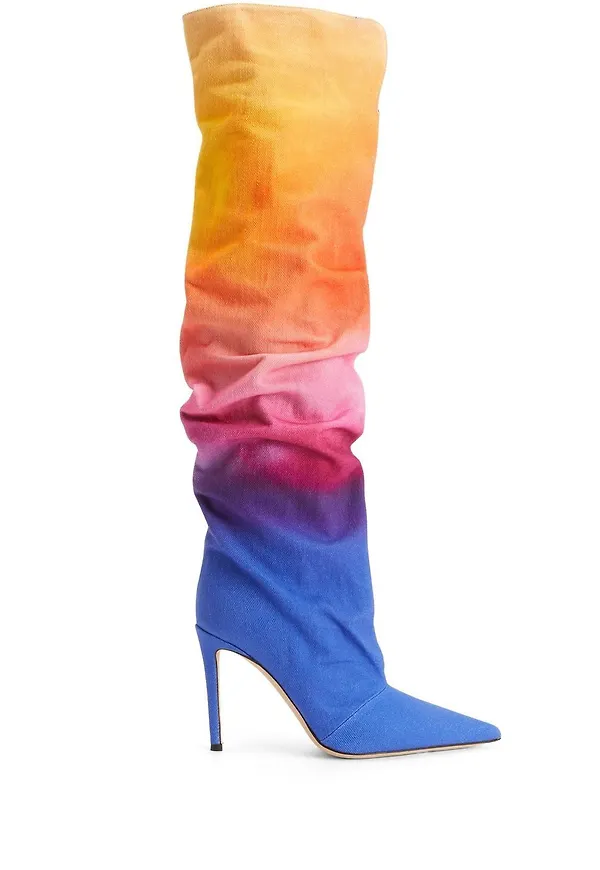Giuseppe Zanotti flerfärgade knähöga stövlar
