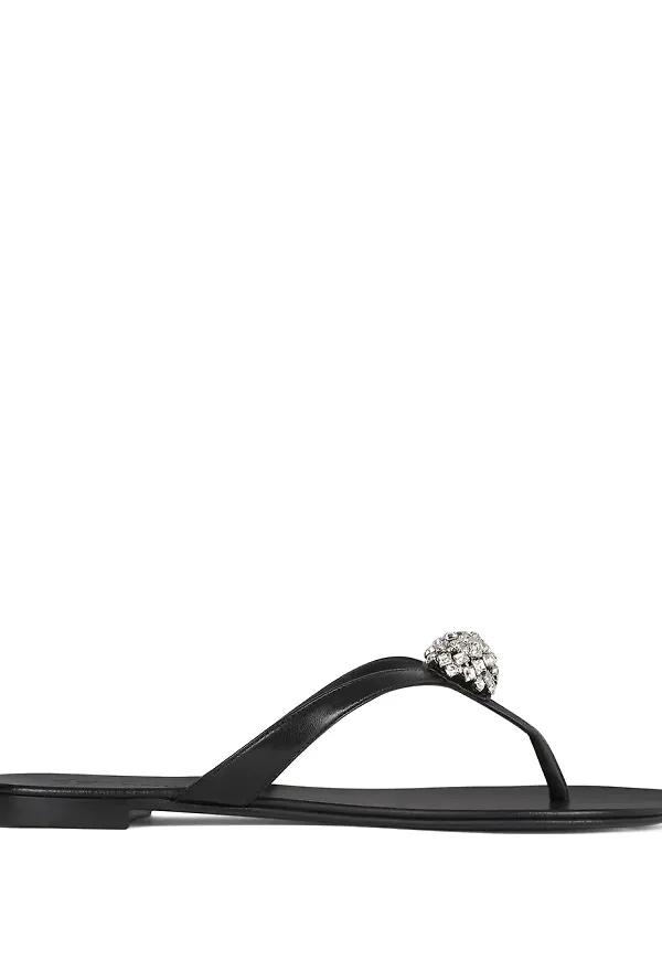 Giuseppe Zanotti flip-flops med strassdetalj - Svart