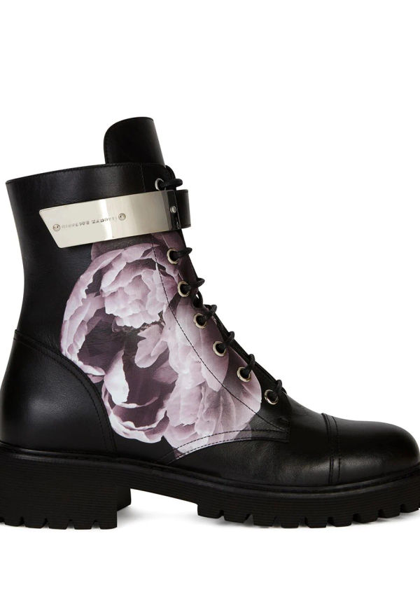 Giuseppe Zanotti Forever Bloom militärkängor - Svart