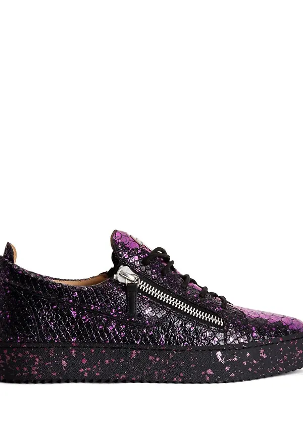 Giuseppe Zanotti Frankie krokodilpräglade sneakers - Svart