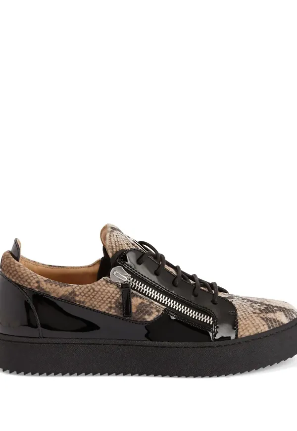 Giuseppe Zanotti Frankie låga sneakers med dubbel dragkedja - Svart