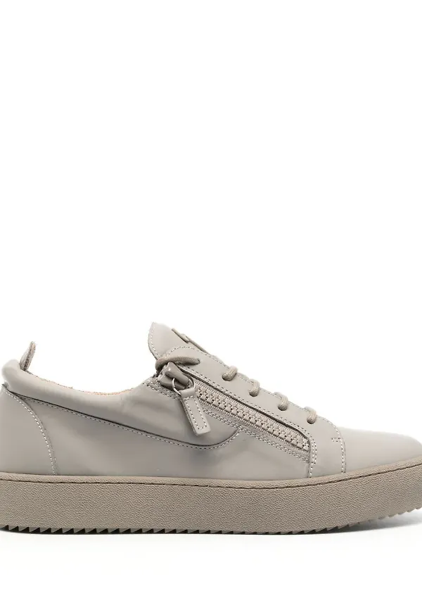 Giuseppe Zanotti Frankie låga lädersneakers - Grå