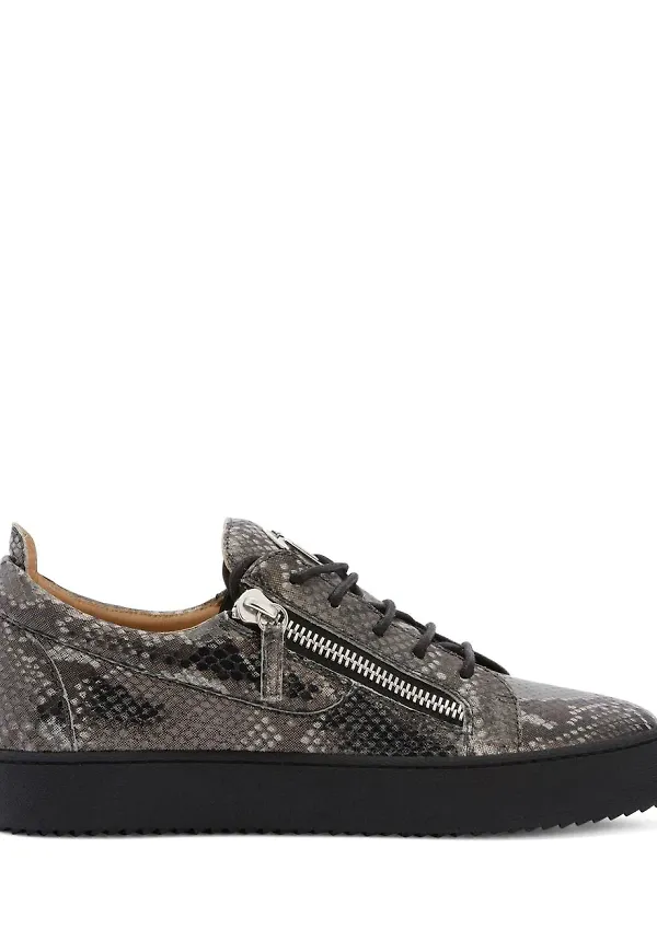 Giuseppe Zanotti Frankie reptilmönstrade sneakers - Svart