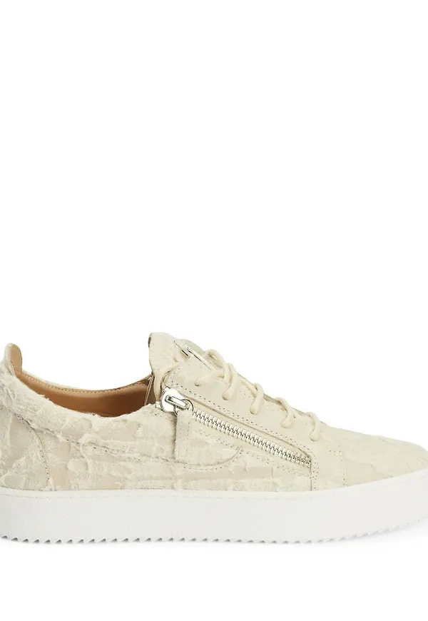 Giuseppe Zanotti Frankie sneakers med sliten detalj - Vit
