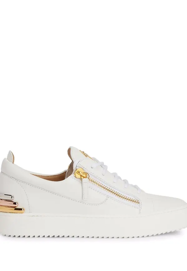 Giuseppe Zanotti Frankie Steel lädersneakers - Vit