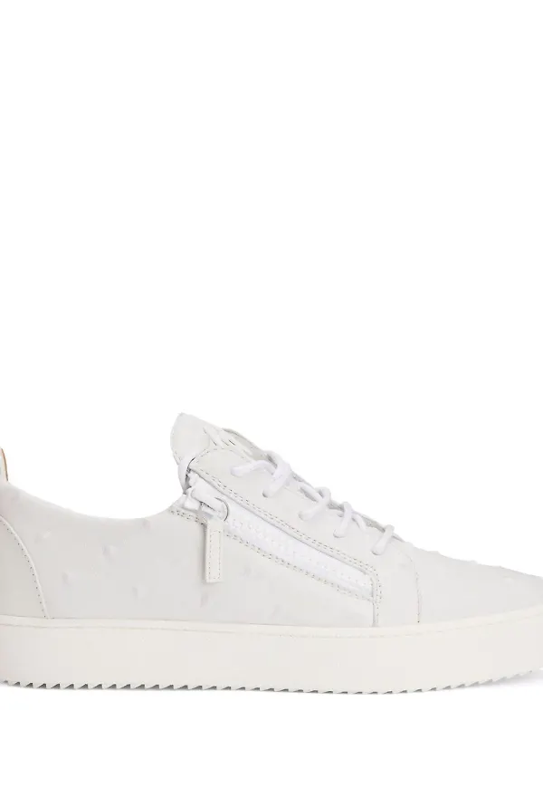 Giuseppe Zanotti Frankie strukturerade lädersneakers - Vit