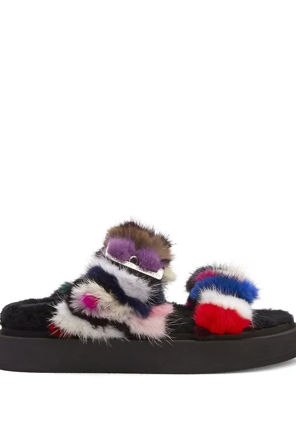 Giuseppe Zanotti Furry Her sandaler - Svart