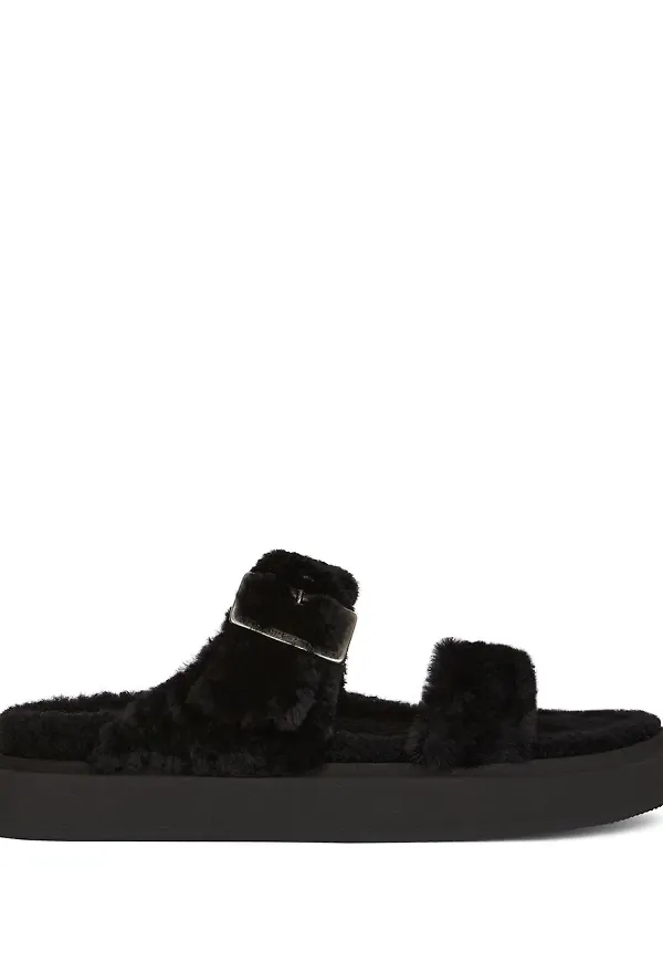 Giuseppe Zanotti Furry Him sandaler - Svart