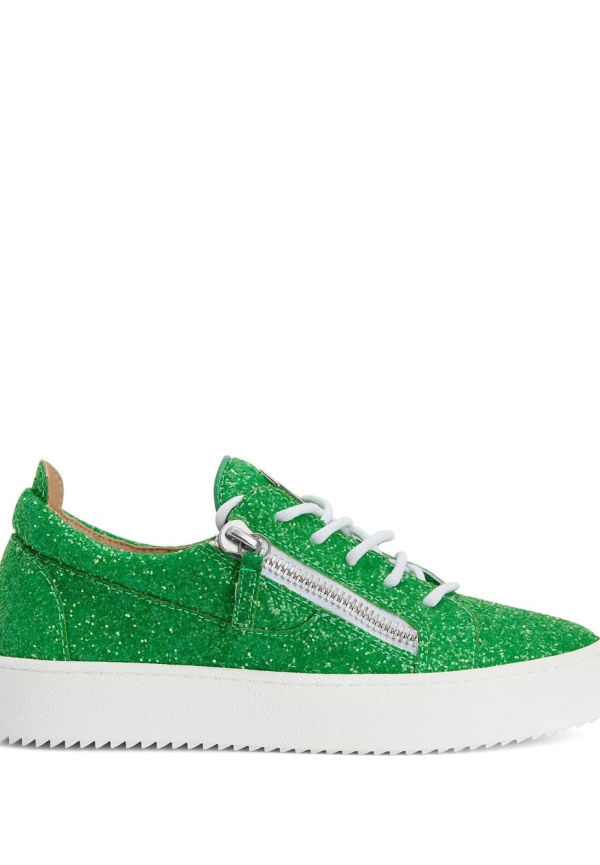Giuseppe Zanotti Gail glittriga låga sneakers - Grön