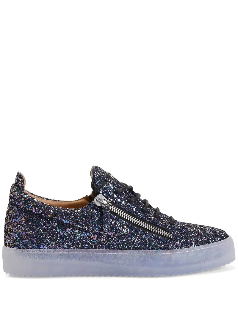 Giuseppe Zanotti Gail glittriga låga sneakers - Svart