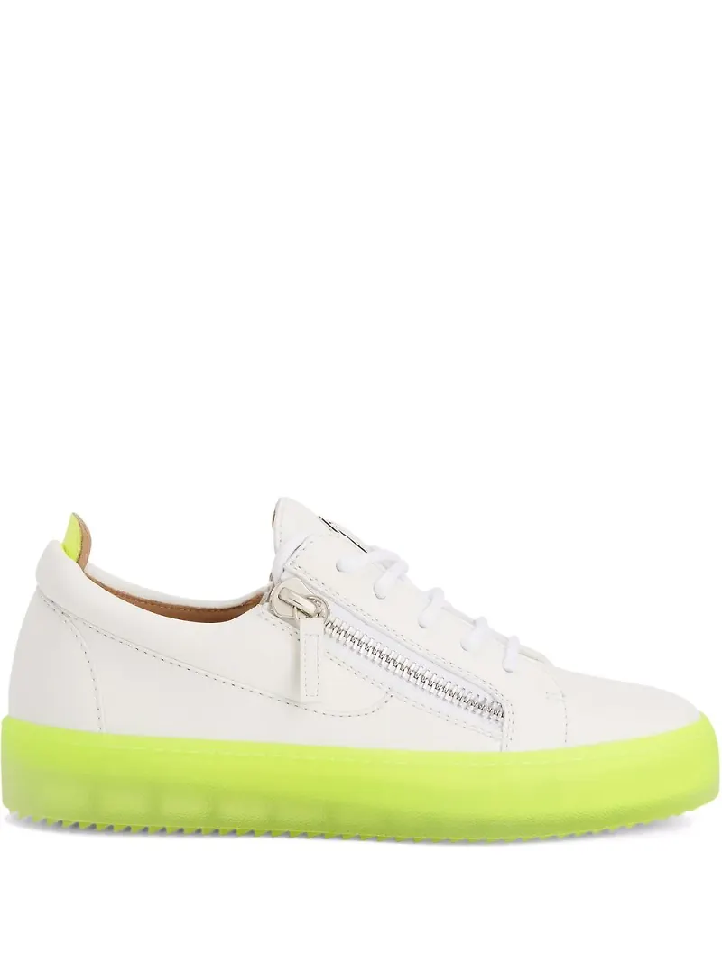 Giuseppe Zanotti Gail lädersneakers med kontrasterande sula - Vit