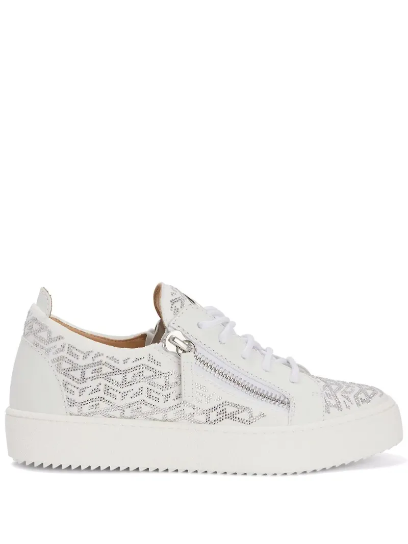 Giuseppe Zanotti Gail sneakers med monogram - Vit