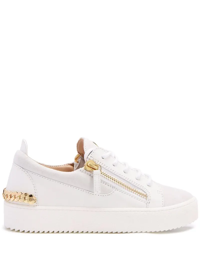 Giuseppe Zanotti Gail träningsskor med kedjedetalj - Vit