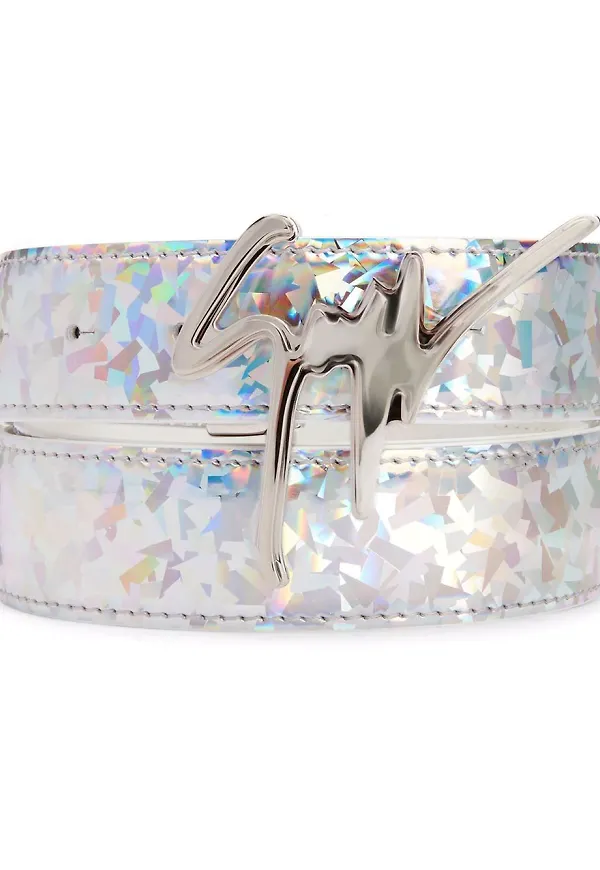 Giuseppe Zanotti Giuseppe bälte med logotypspänne - Silverfärgad