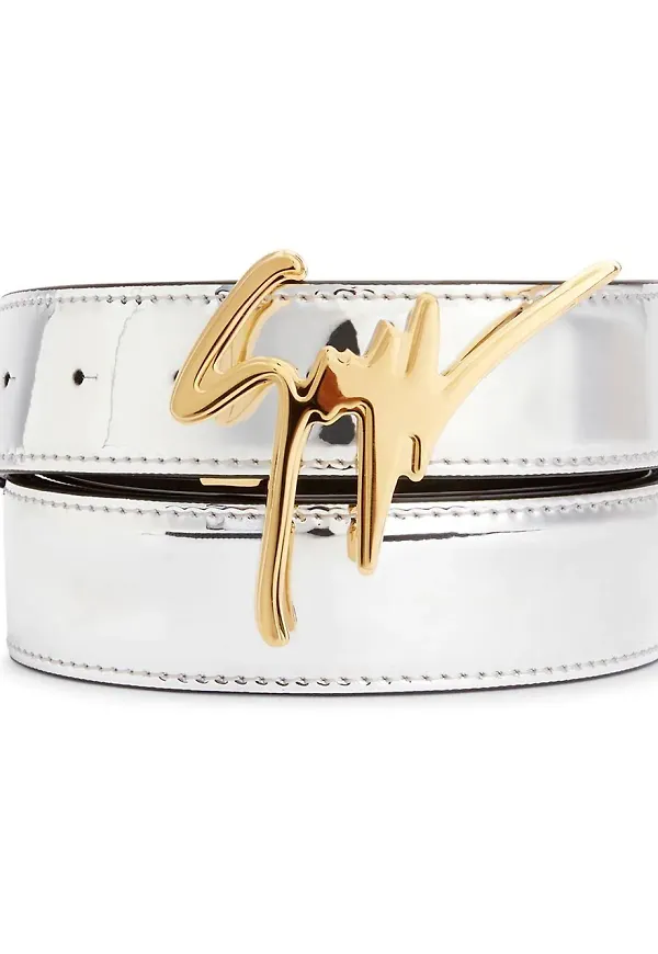 Giuseppe Zanotti Giuseppe bälte med logotypspänne - Silverfärgad