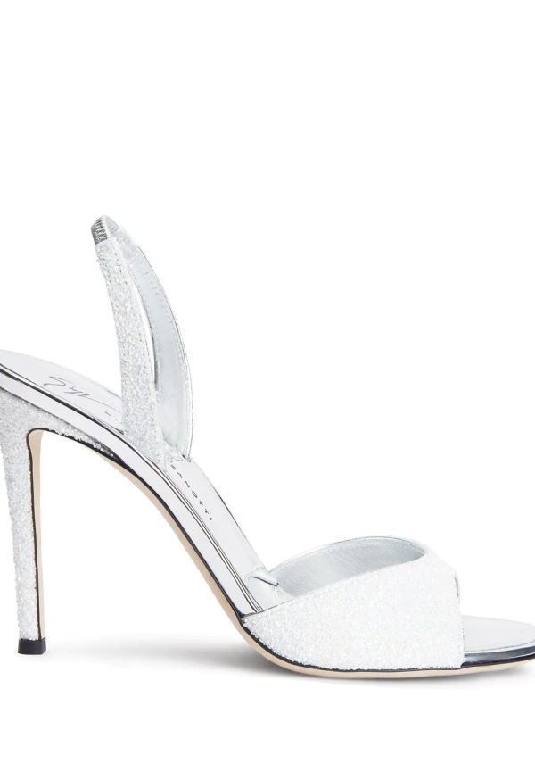 Giuseppe Zanotti glittriga högklackade sandaler - Vit