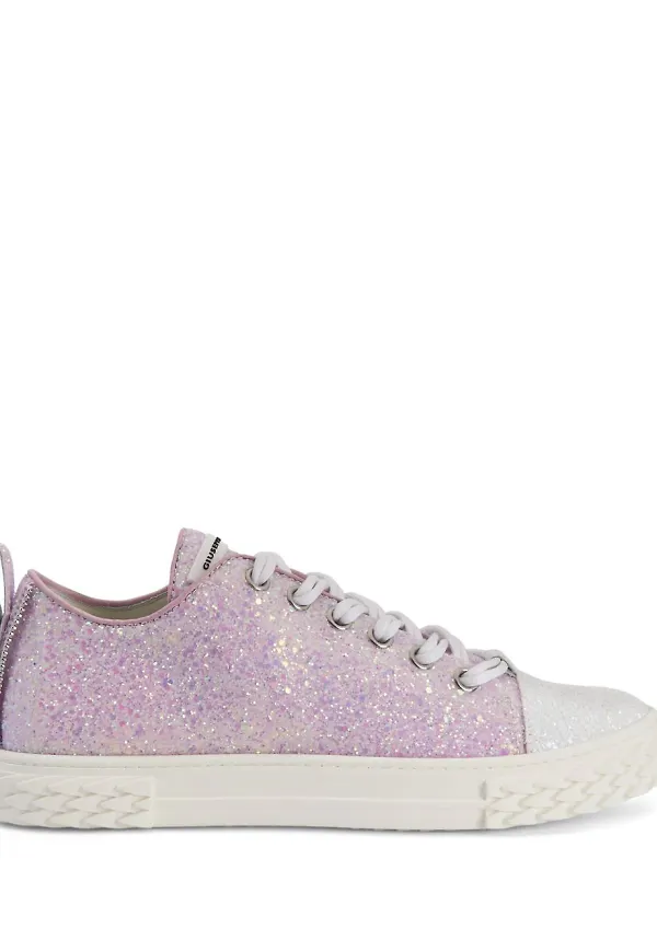 Giuseppe Zanotti glittriga låga sneakers - Rosa