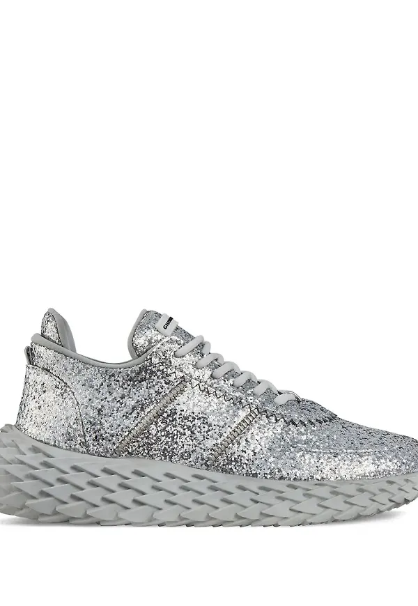 Giuseppe Zanotti glittriga låga sneakers - Silverfärgad