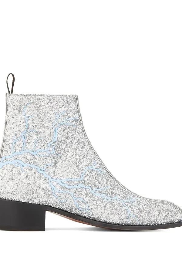 Giuseppe Zanotti glittriga stövlar - Silverfärgad