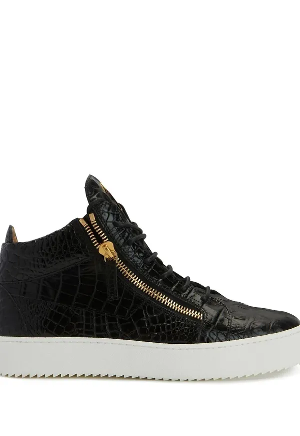 Giuseppe Zanotti höga lädersneakers - Svart