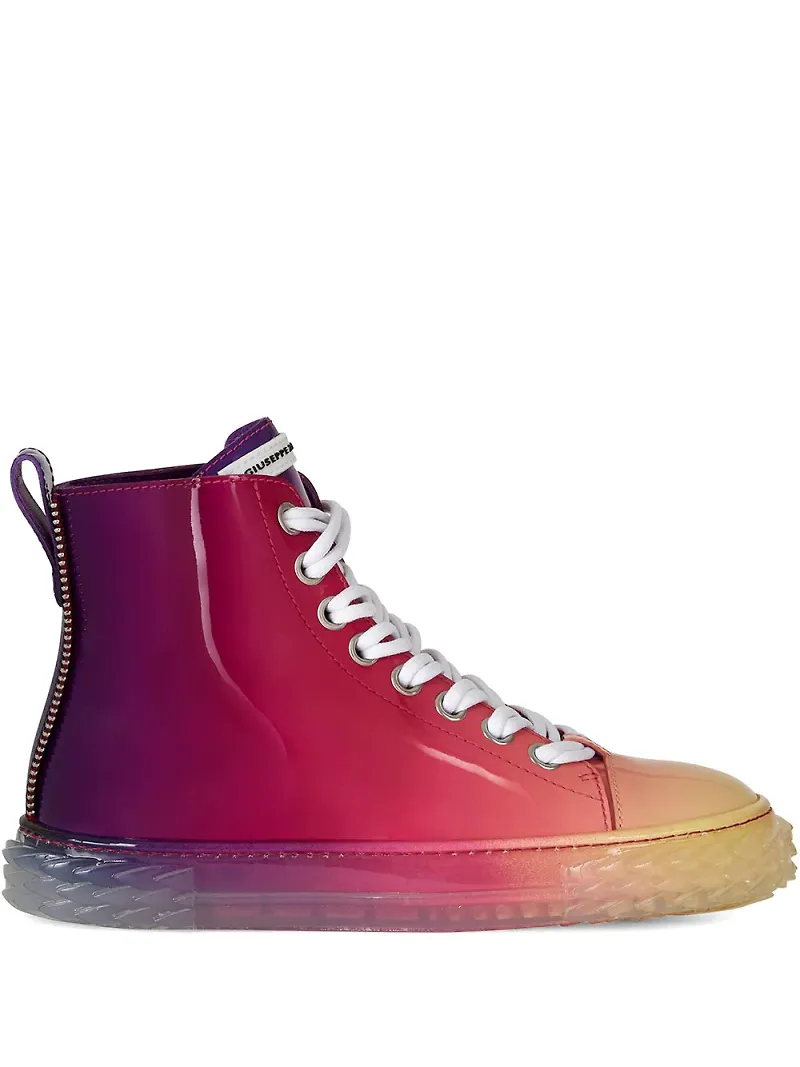 Giuseppe Zanotti höga sneakers med tonad effekt - Röd