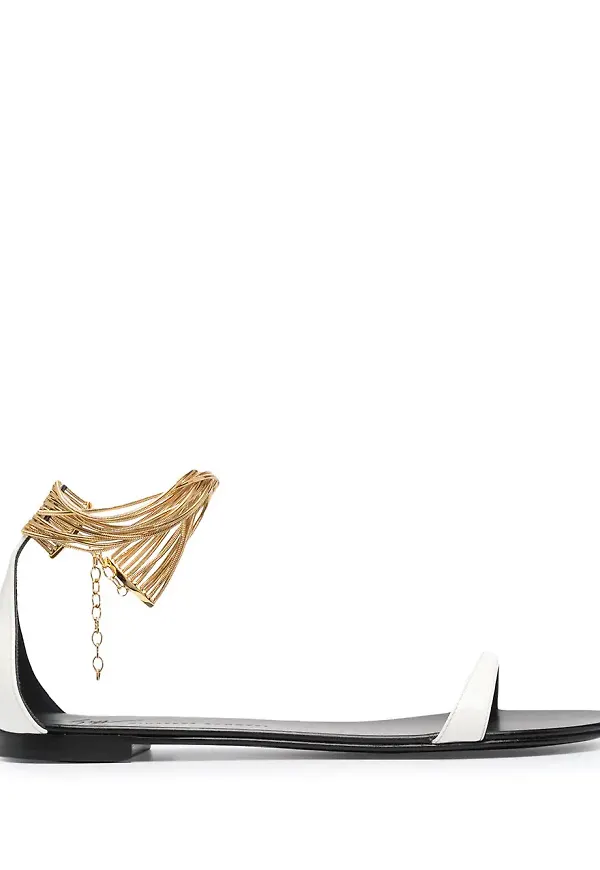 Giuseppe Zanotti Kay sandaler med ankelkedja - Vit