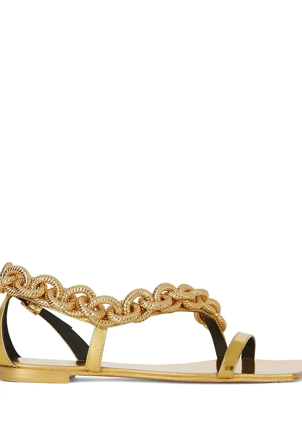 Giuseppe Zanotti kedjeprydda sandaler - Guldfärgad