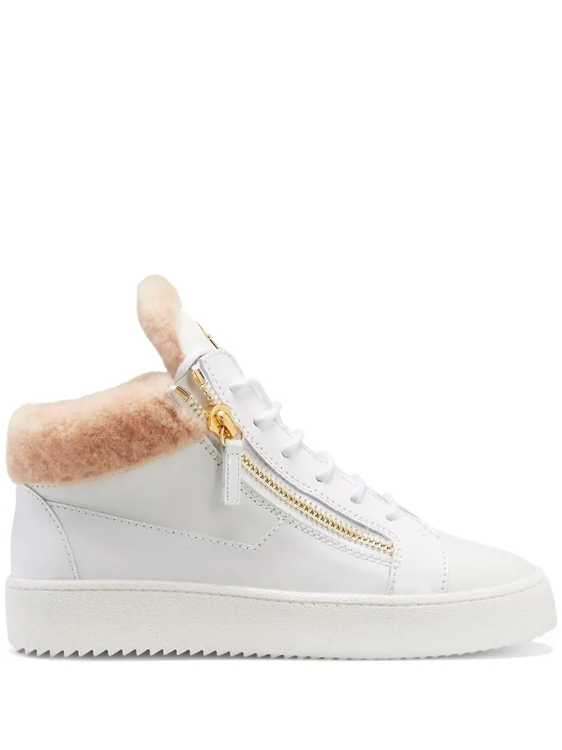 Giuseppe Zanotti Kriss fårskinnsfodrade träningsskor - Vit