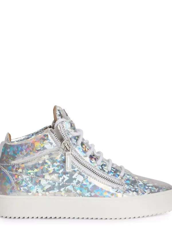 Giuseppe Zanotti Kriss höga sneakers - Silverfärgad