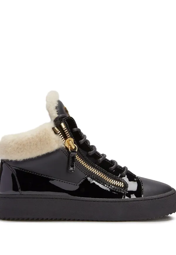 Giuseppe Zanotti Kriss mellanhöga lädersneakers - Svart