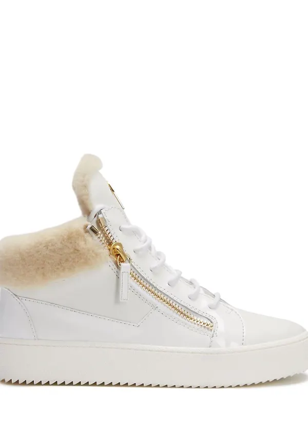 Giuseppe Zanotti Kriss mellanhöga lädersneakers - Vit