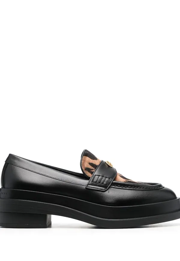 Giuseppe Zanotti leopardmönstrade loafers - Svart