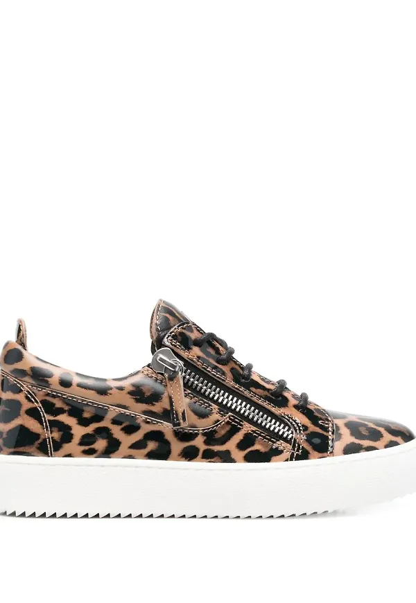 Giuseppe Zanotti leopardmönstrade sneakers - Brun