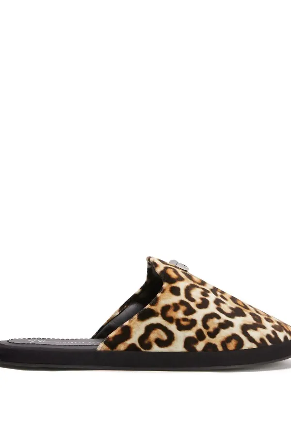 Giuseppe Zanotti leopardmönstrade tofflor - Brun